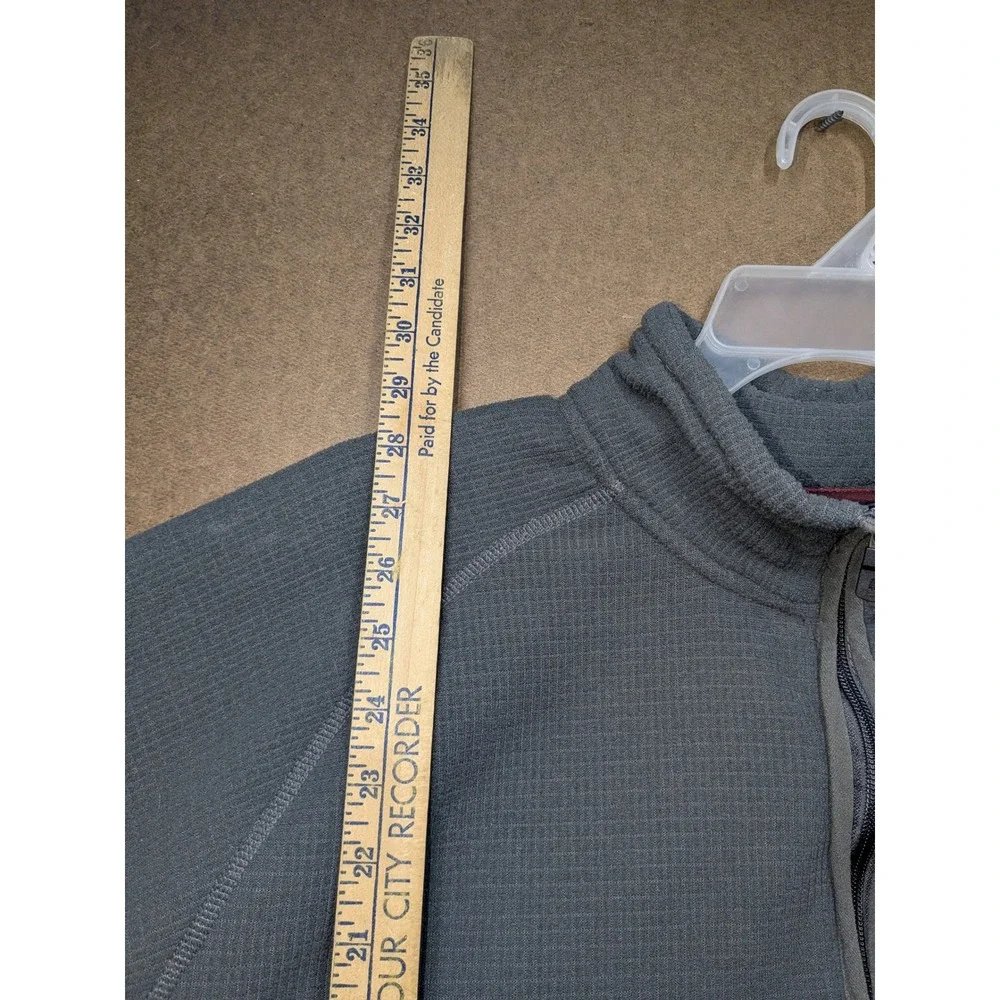 The North Face Mens XL Gray Waffle Knit Quarter Zip Fleece Pullover Jacket